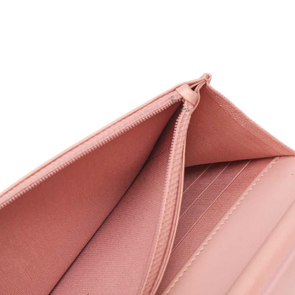 CHANEL Mademoiselle V-Stitch Chain Wallet Caviar Skin Salmon Pink Silver-Tone Hardware, Pre-Owned