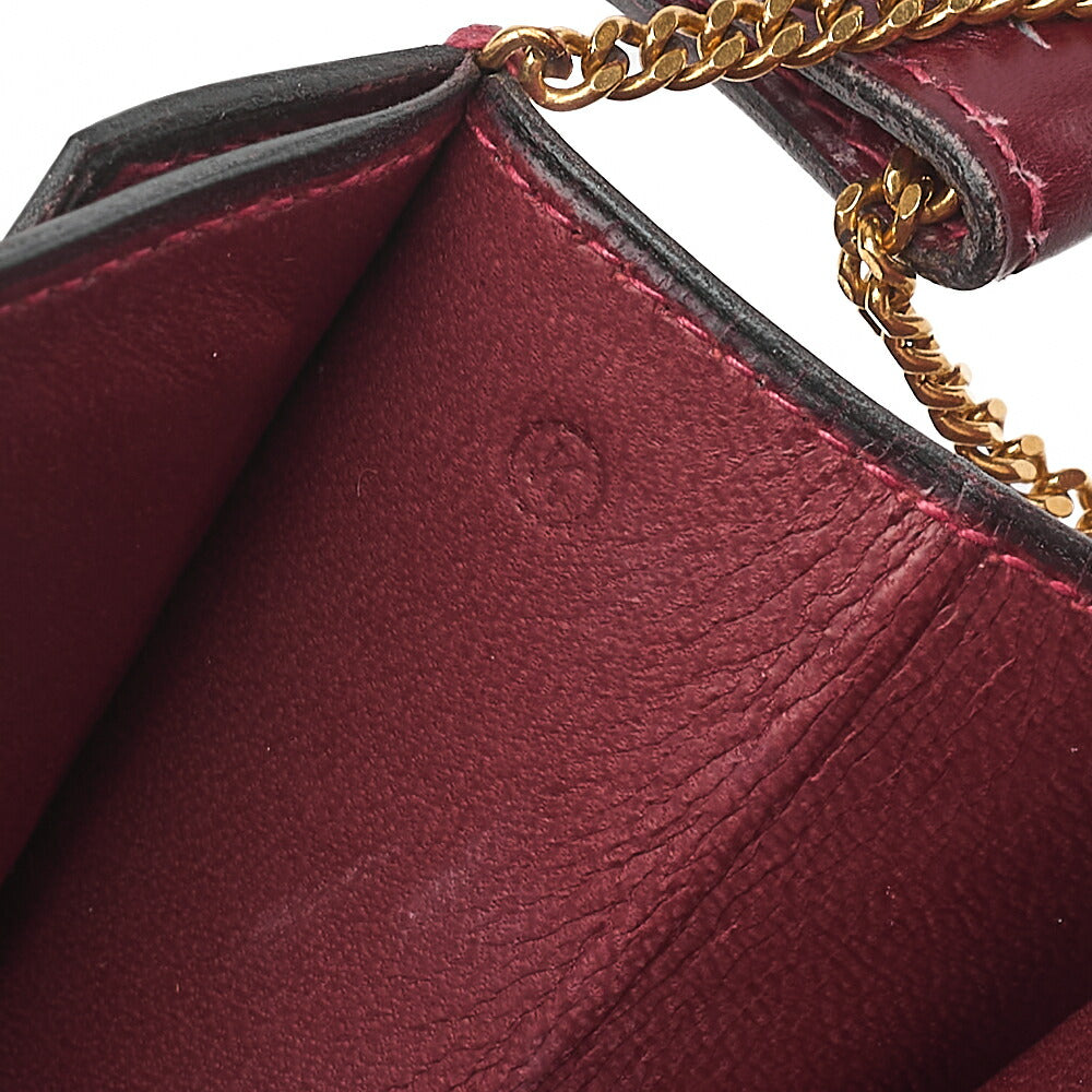 HERMES Hermes Liddy V-Flap Box Calf Shoulder Bag Rouge Ash Gold-Tone Hardware, Pre-Owned