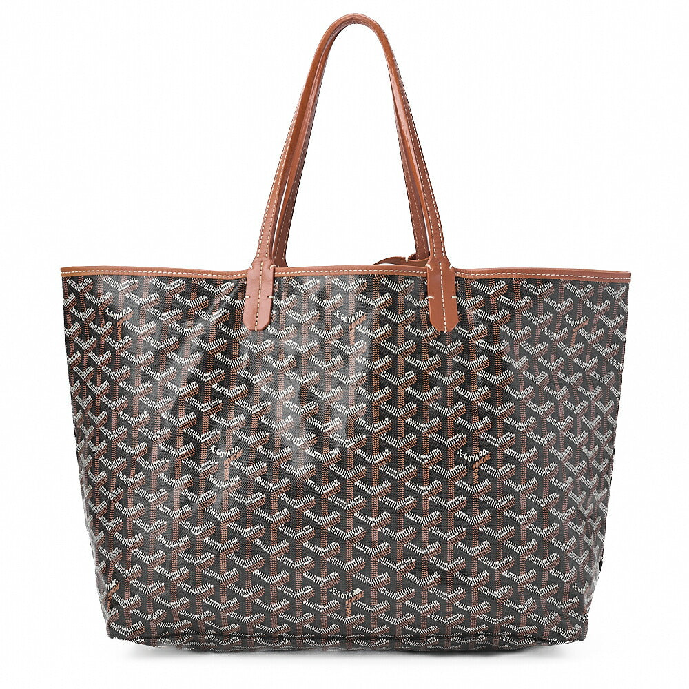 GOYARD [Goyard] Saint-Louis PM Tote Bag Coated Canvas Brown Silver-Tone Hardware, Pre-Owned