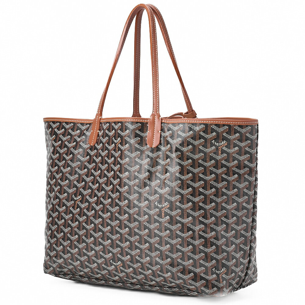 GOYARD [Goyard] Saint-Louis PM Tote Bag Coated Canvas Brown Silver-Tone Hardware, Pre-Owned