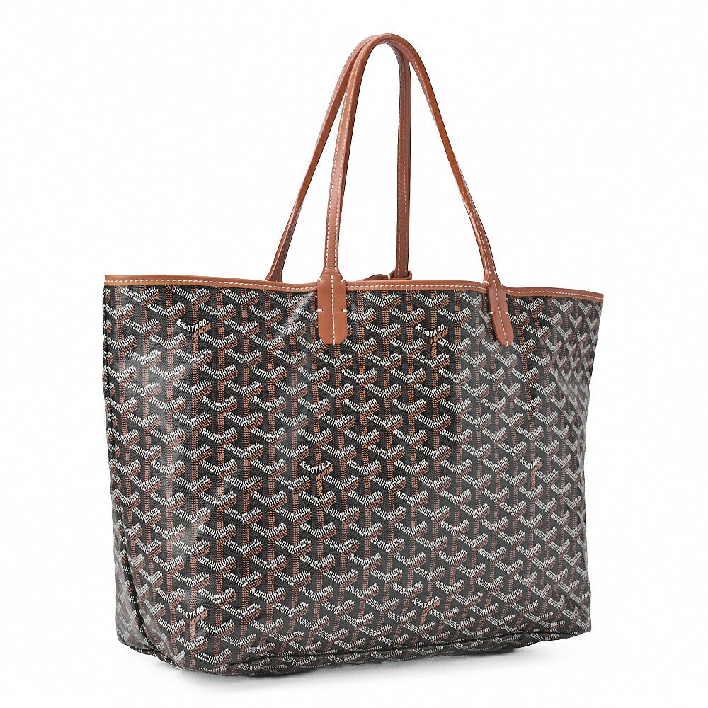 GOYARD [Goyard] Saint-Louis PM Tote Bag Coated Canvas Brown Silver-Tone Hardware, Pre-Owned