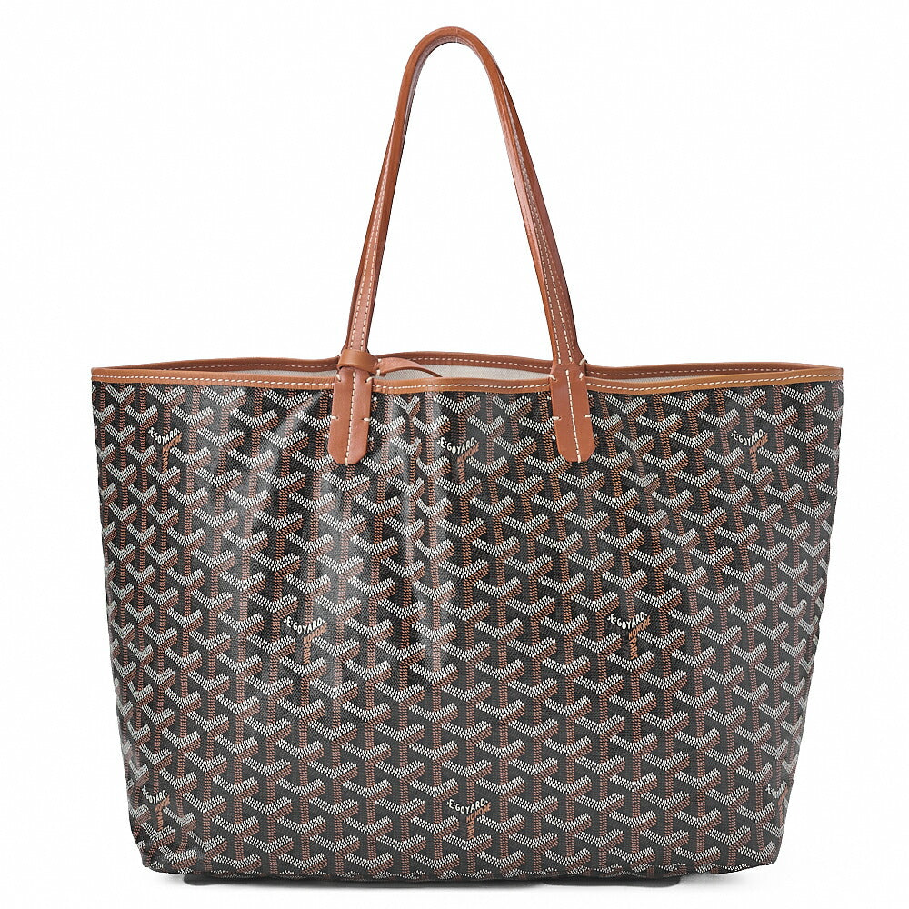 GOYARD [Goyard] Saint-Louis PM Tote Bag Coated Canvas Brown Silver-Tone Hardware, Pre-Owned