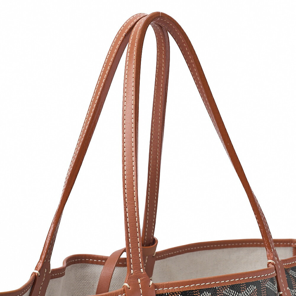 GOYARD [Goyard] Saint-Louis PM Tote Bag Coated Canvas Brown Silver-Tone Hardware, Pre-Owned