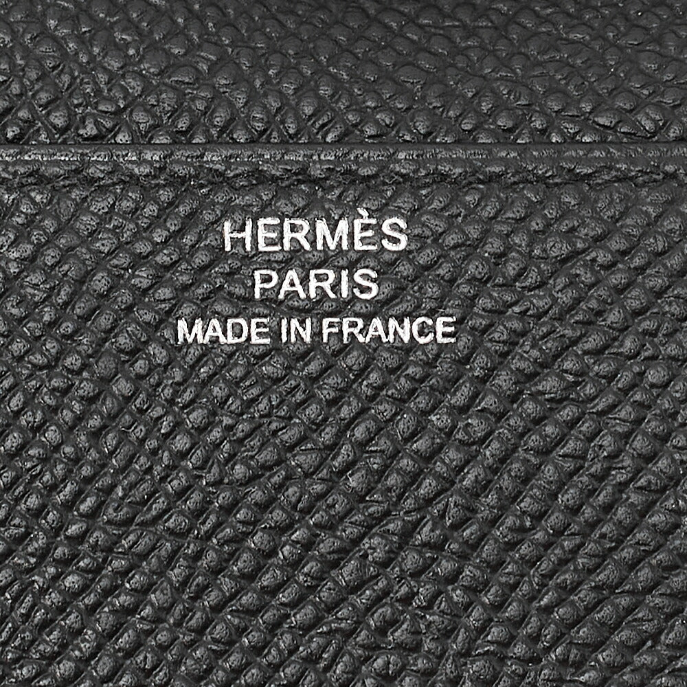 HERMES Constance Long Bi-Fold Wallet Epson Black Silver-Tone Hardware, Pre-Owned
