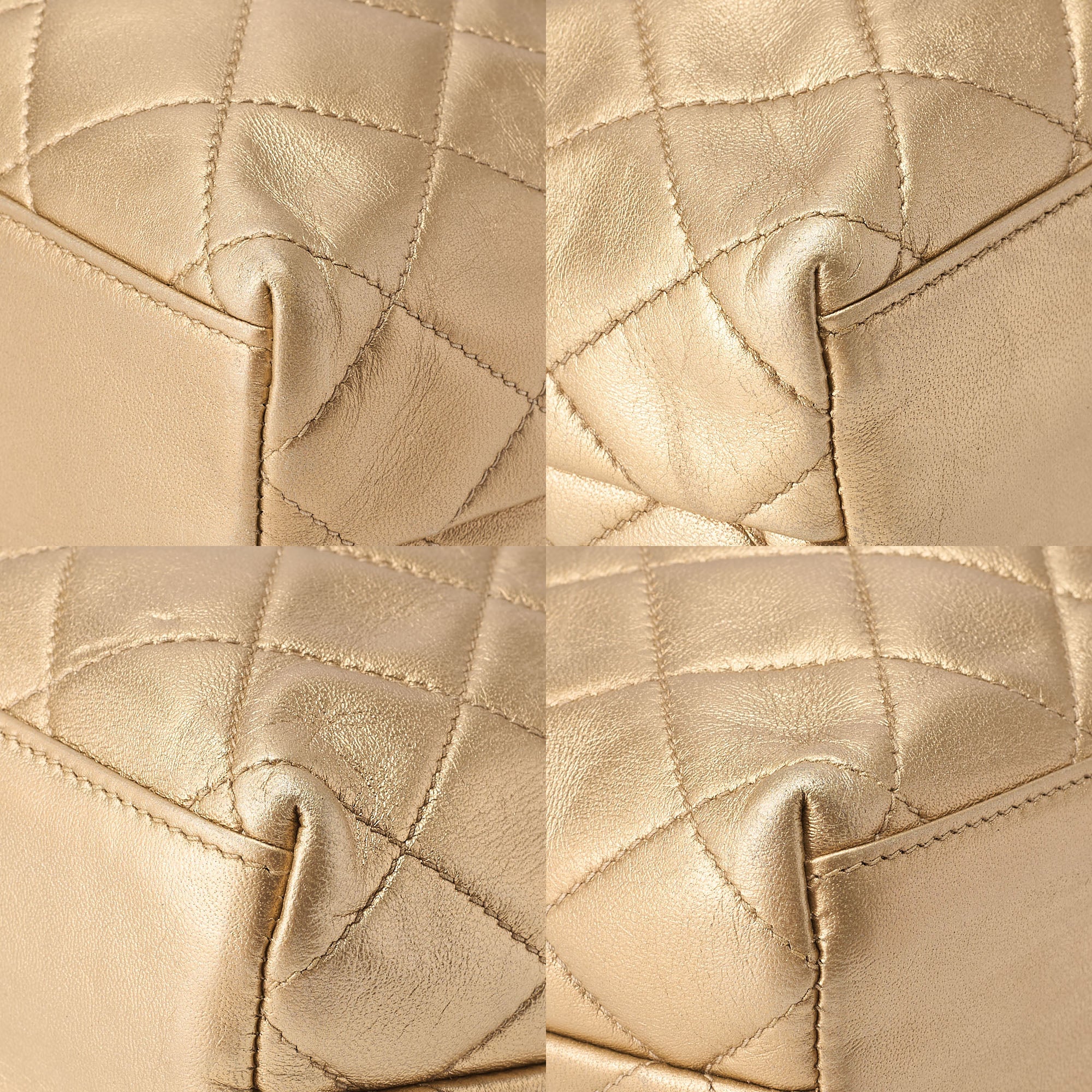 CHANEL Lambskin Matelasse Upper Coco Mark Shoulder Bag Gold Gold-Tone Hardware, Pre-Owned