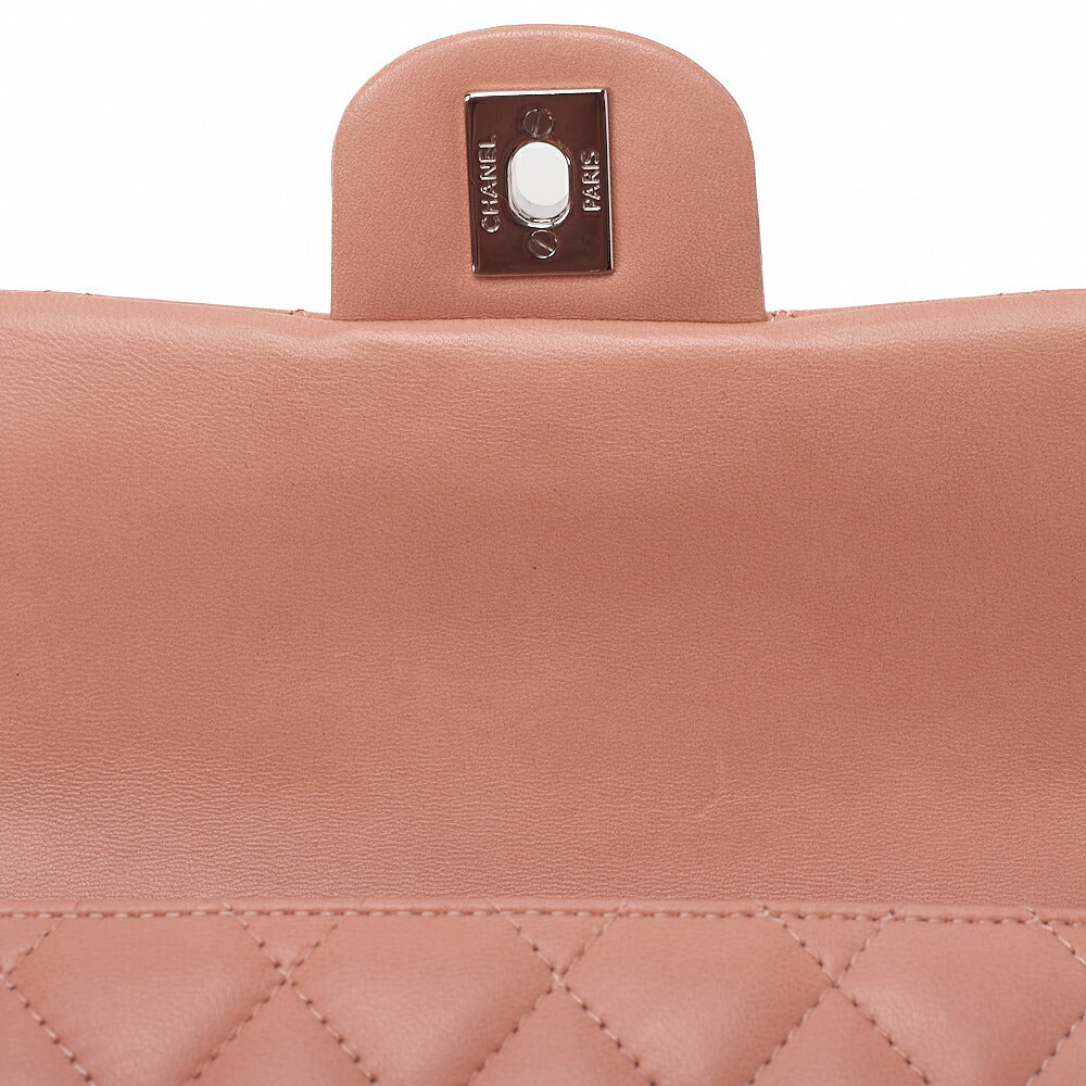 CHANEL Lambskin Matelasse Single Chain Shoulder Pink Silver-Tone Hardware, Pre-Owned