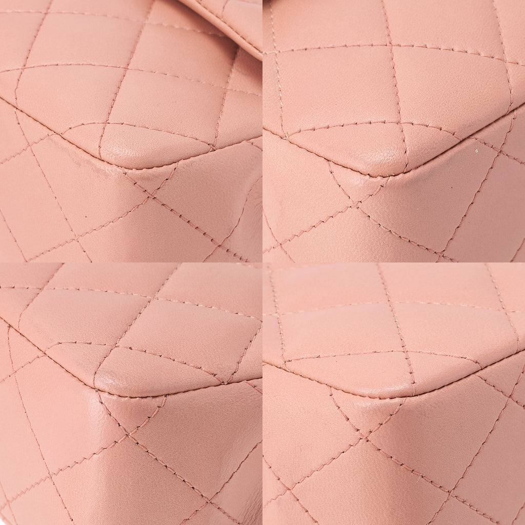 CHANEL Lambskin Matelasse Single Chain Shoulder Pink Silver-Tone Hardware, Pre-Owned