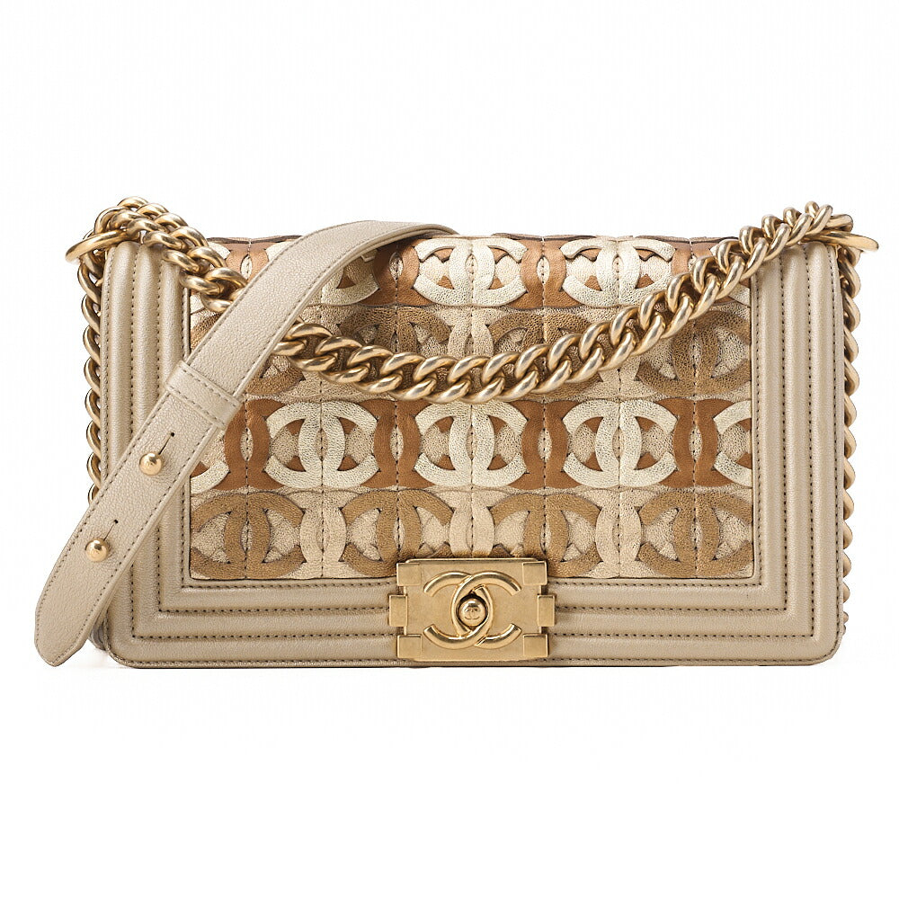 CHANEL Boy Chanel Boy Chanel Dubai Limited Chain Shoulder Lambskin Multicolor Gold-Tone Hardware, Pre-Owned