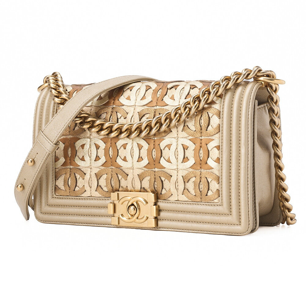 CHANEL Boy Chanel Boy Chanel Dubai Limited Chain Shoulder Lambskin Multicolor Gold-Tone Hardware, Pre-Owned