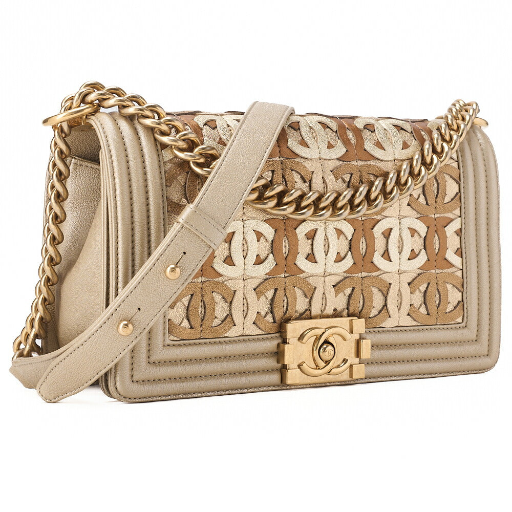 CHANEL Boy Chanel Boy Chanel Dubai Limited Chain Shoulder Lambskin Multicolor Gold-Tone Hardware, Pre-Owned
