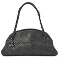 CHANEL Sparkle Leather Mademoiselle Coco Charm Boring Bag Black Black-Tone Hardware, Pre-Owned