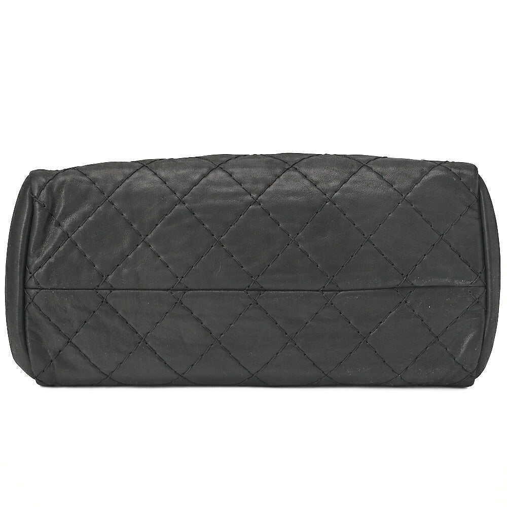CHANEL Sparkle Leather Mademoiselle Coco Charm Boring Bag Black Black-Tone Hardware, Pre-Owned