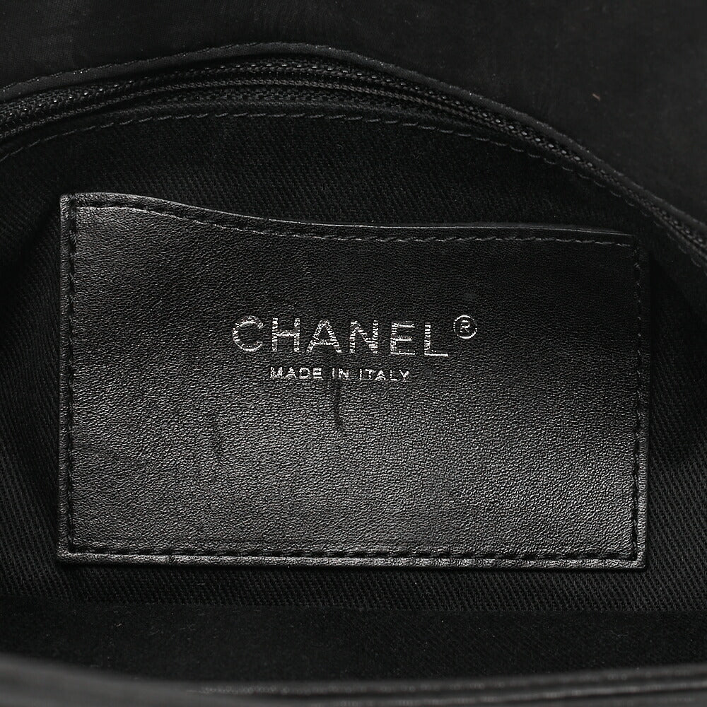 CHANEL Sparkle Leather Mademoiselle Coco Charm Boring Bag Black Black-Tone Hardware, Pre-Owned