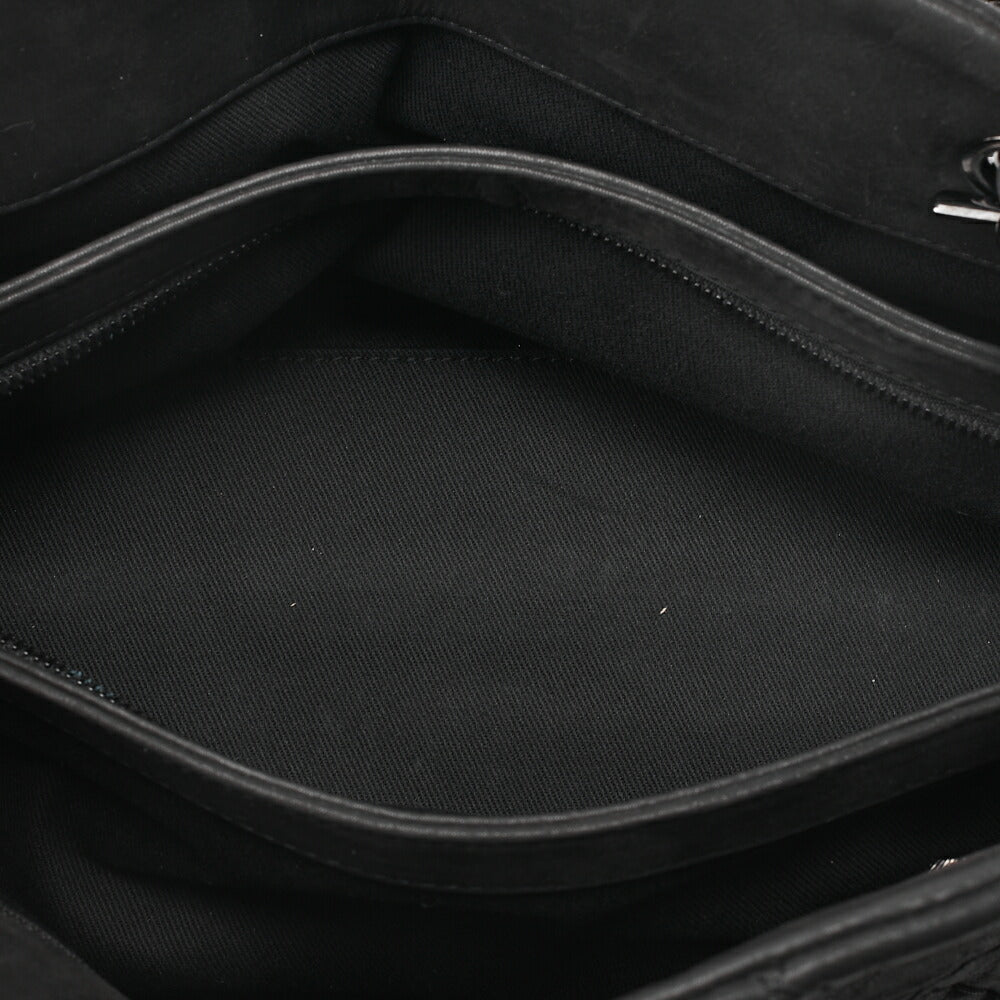 CHANEL Sparkle Leather Mademoiselle Coco Charm Boring Bag Black Black-Tone Hardware, Pre-Owned