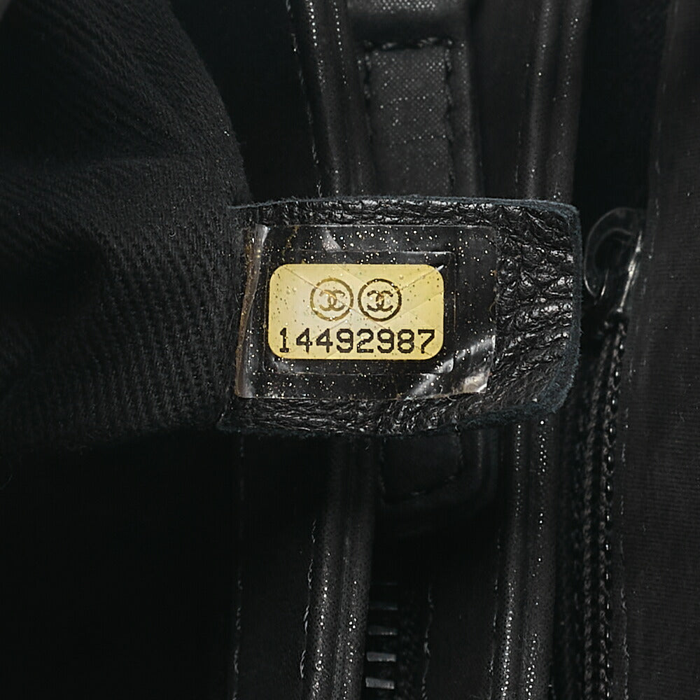 CHANEL Sparkle Leather Mademoiselle Coco Charm Boring Bag Black Black-Tone Hardware, Pre-Owned