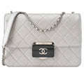 CHANEL Matelasse Beauty Lock Chain Shoulder Lambskin Silver Silver-Tone Hardware, Pre-Owned