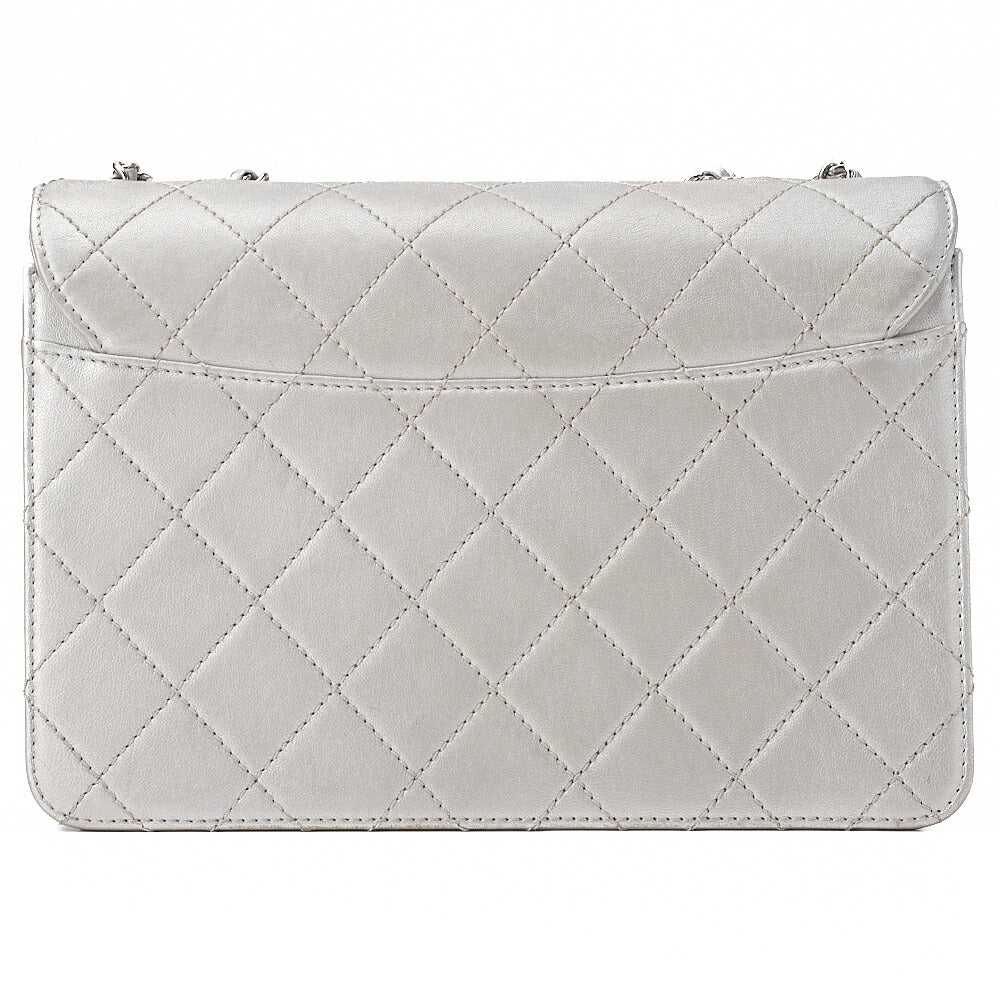 CHANEL Matelasse Beauty Lock Chain Shoulder Lambskin Silver Silver-Tone Hardware, Pre-Owned