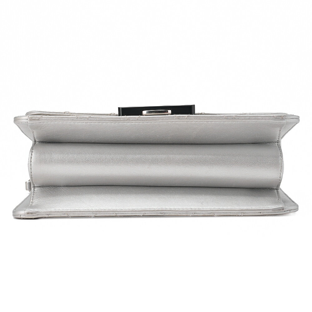 CHANEL Matelasse Beauty Lock Chain Shoulder Lambskin Silver Silver-Tone Hardware, Pre-Owned