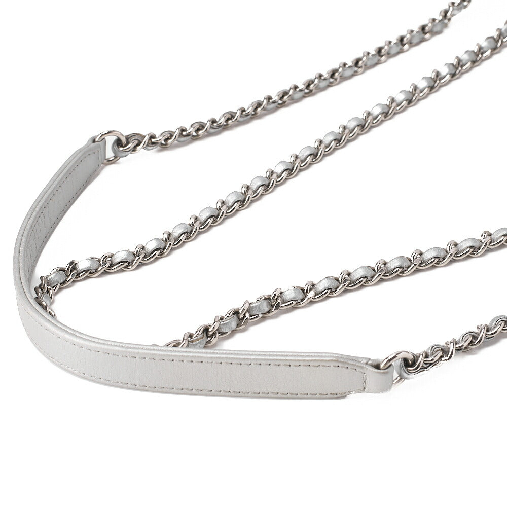 CHANEL Matelasse Beauty Lock Chain Shoulder Lambskin Silver Silver-Tone Hardware, Pre-Owned