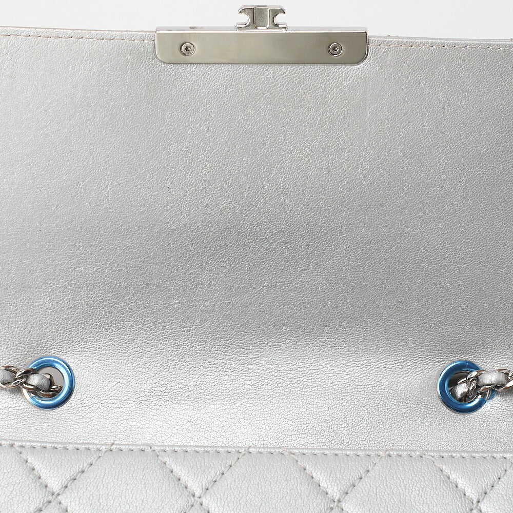 CHANEL Matelasse Beauty Lock Chain Shoulder Lambskin Silver Silver-Tone Hardware, Pre-Owned