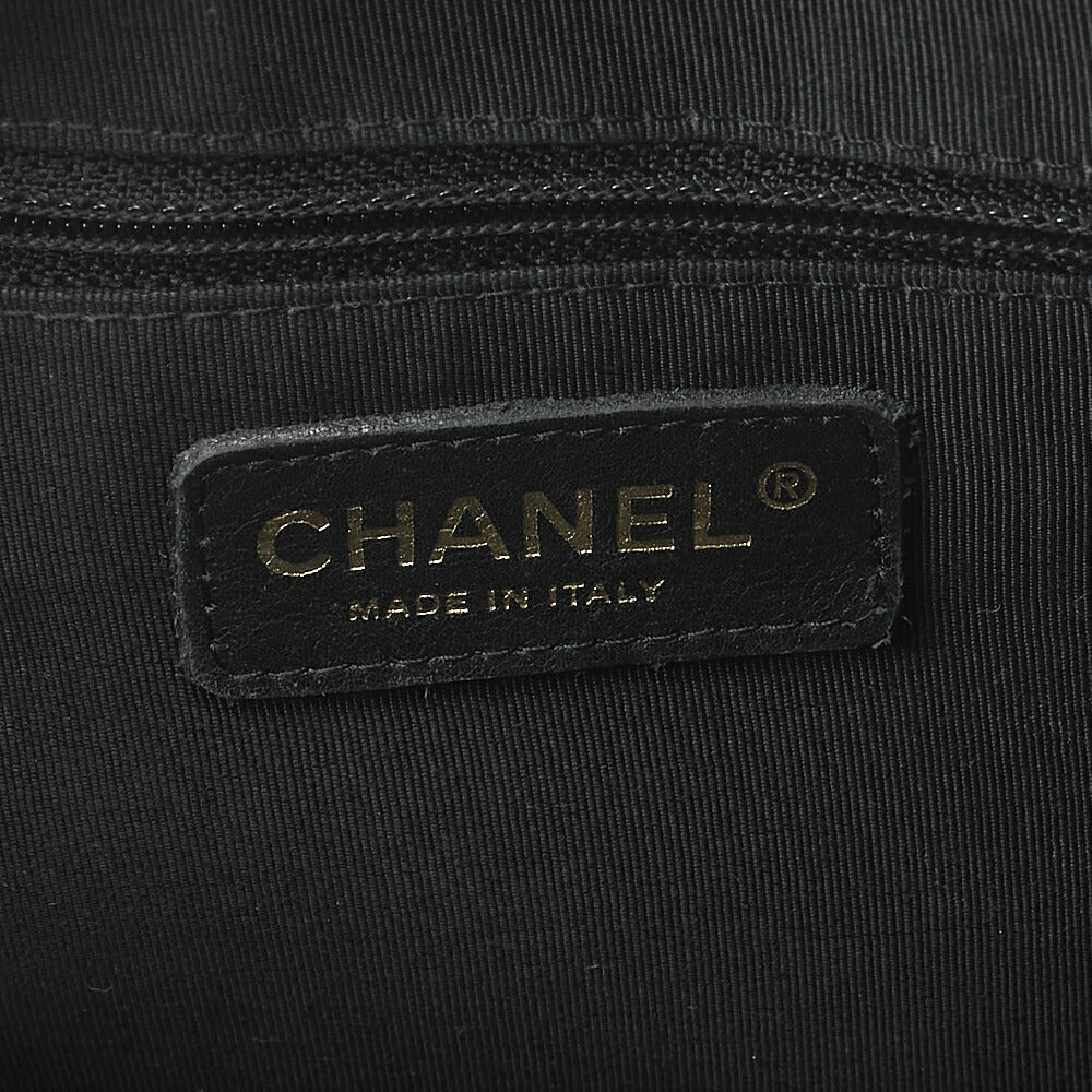 CHANEL Handbag Boston Bag Caviar Skin Matlasse Coco Mark Black Gold-Tone Hardware, Pre-Owned