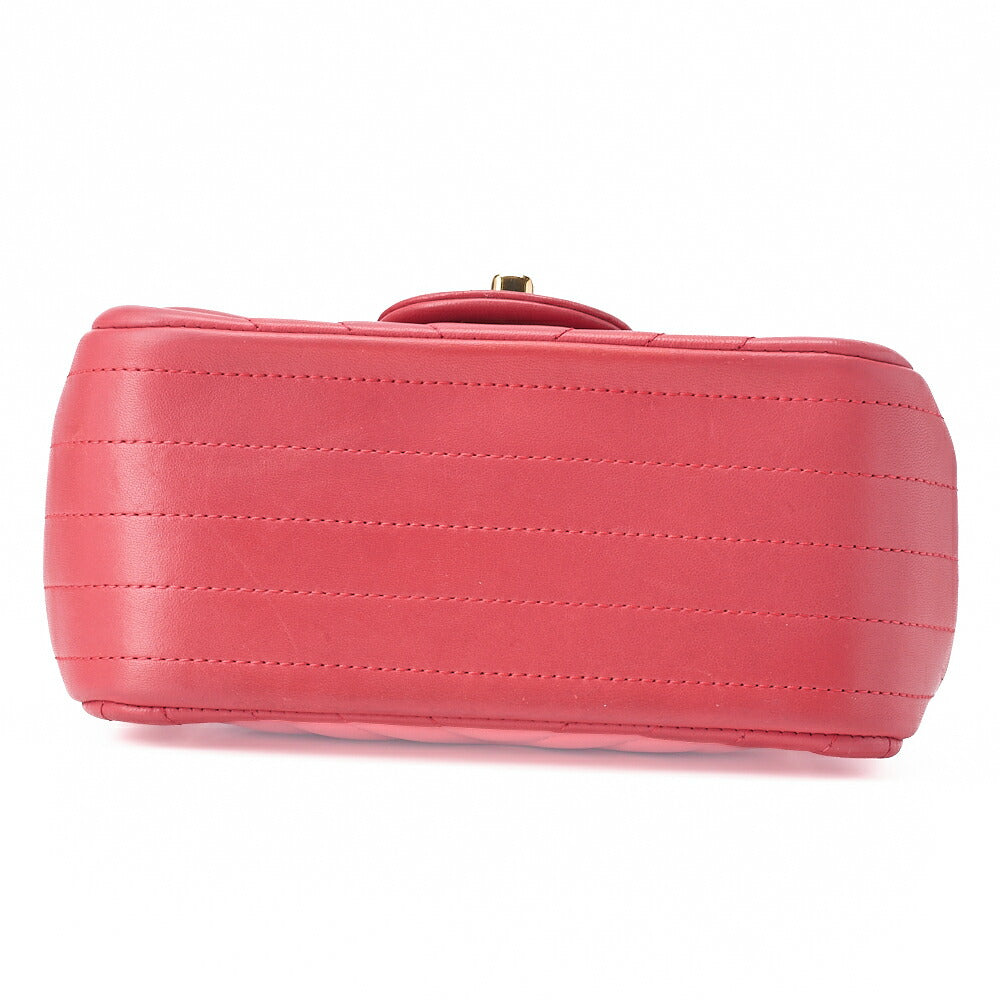CHANEL Chevron Mini Matelasse 17cm Lambskin Pink Gold-Tone Hardware, Pre-Owned