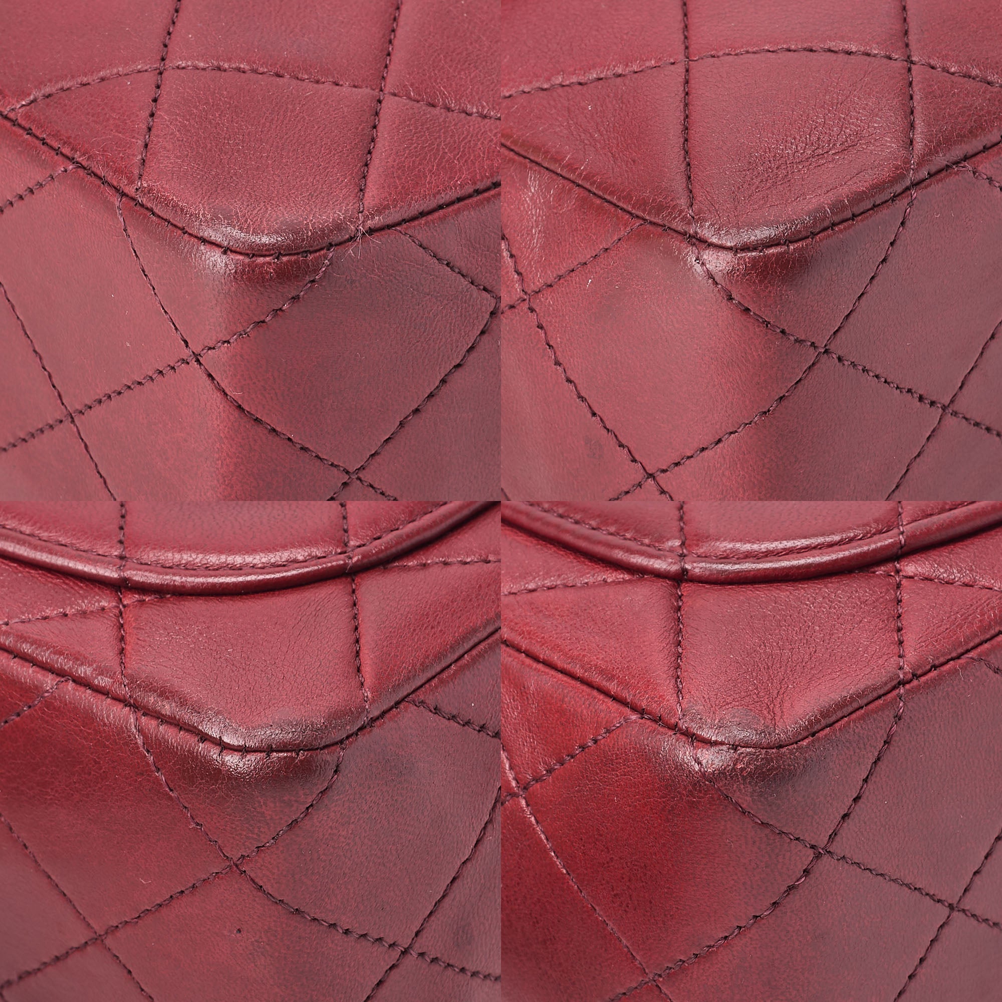 CHANEL Chain Shoulder Bag Minima Telass? 17cm Lambskin Red x Black Gold-Tone Hardware, Pre-Owned