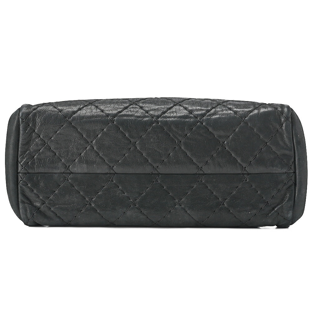 CHANEL Sparkle Leather Mademoiselle Coco Charm Boring Bag Black Black-Tone Hardware, Pre-Owned