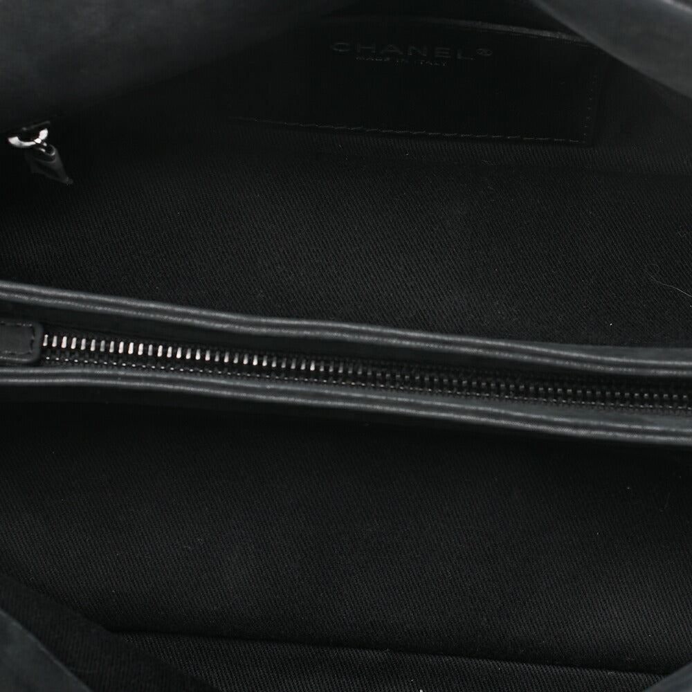 CHANEL Sparkle Leather Mademoiselle Coco Charm Boring Bag Black Black-Tone Hardware, Pre-Owned