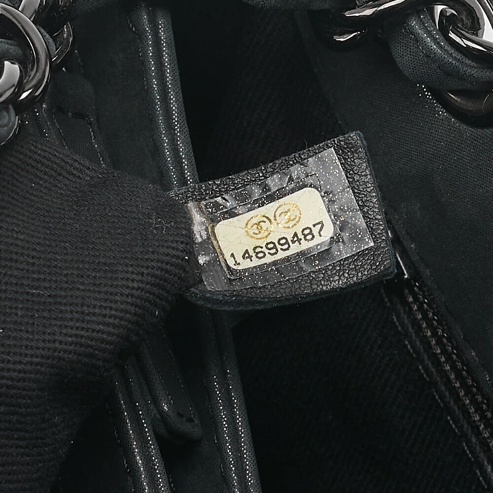 CHANEL Sparkle Leather Mademoiselle Coco Charm Boring Bag Black Black-Tone Hardware, Pre-Owned