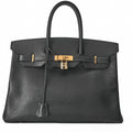 HERMES Birkin 35 Handbag Ardennes Black Gold-Tone Hardware, Pre-Owned