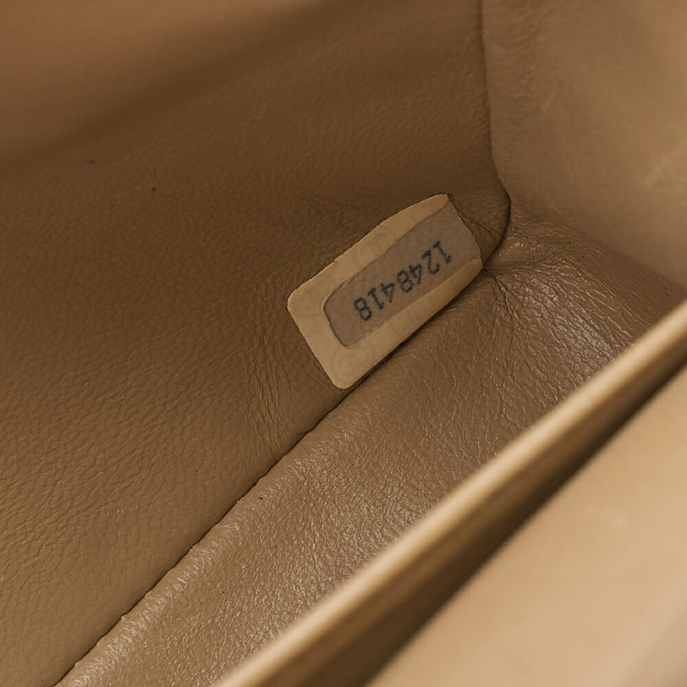 CHANEL Chain Shoulder Bag Matelasse 23cm Double Flap Lambskin Beige Gold -Tone Hardware, Pre-Owned