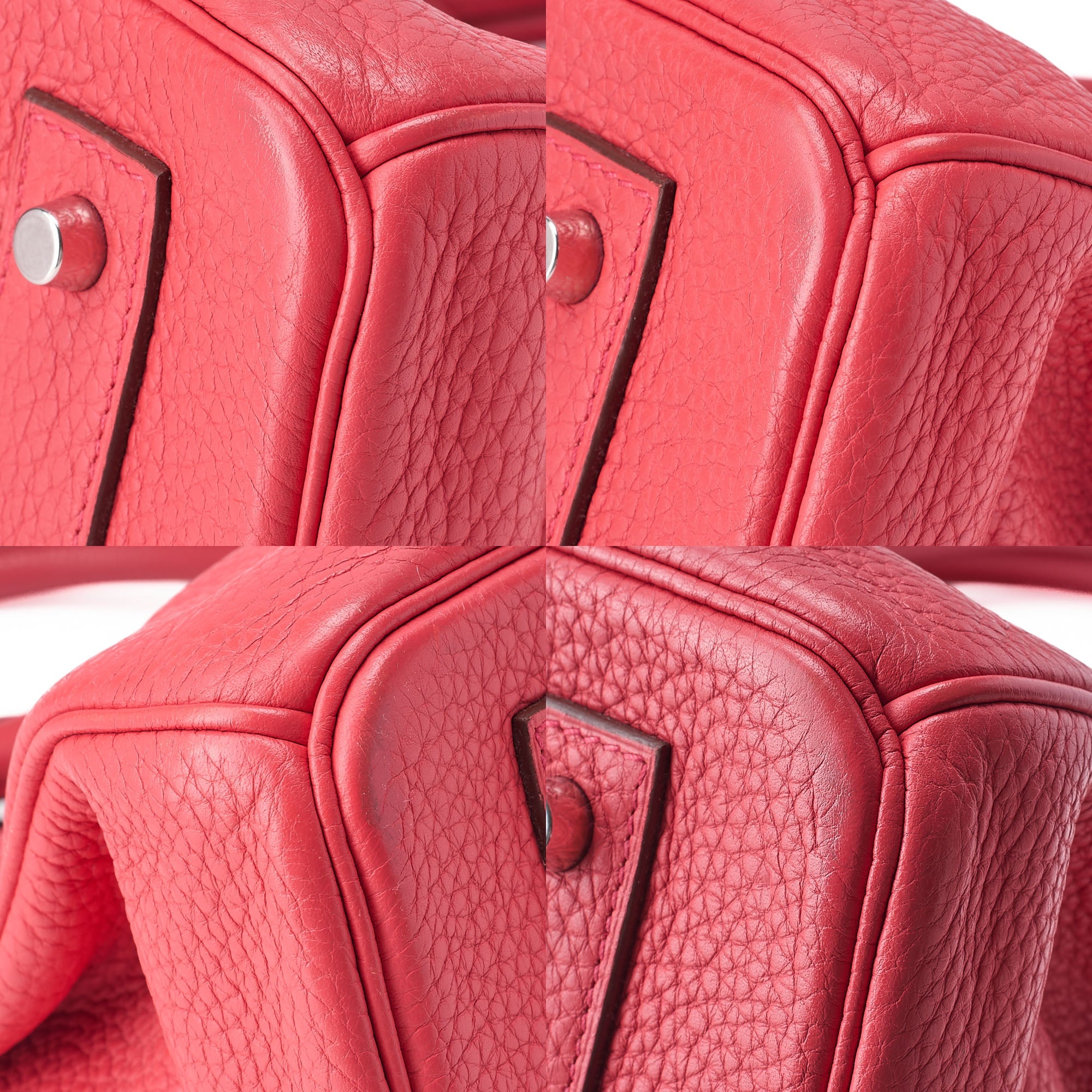 HERMES Shoulder Birkin 42 Handbag Troyon Clemence Bougainvillea Silver-Tone Hardware, Pre-Owned