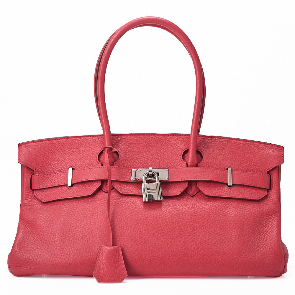 HERMES Shoulder Birkin 42 Handbag Troyon Clemence Bougainvillea Silver-Tone Hardware, Pre-Owned