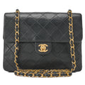 CHANEL Chain Shoulder Bag Mini Matelasse 20cm Lambskin Black Gold-Tone Hardware, Pre-Owned