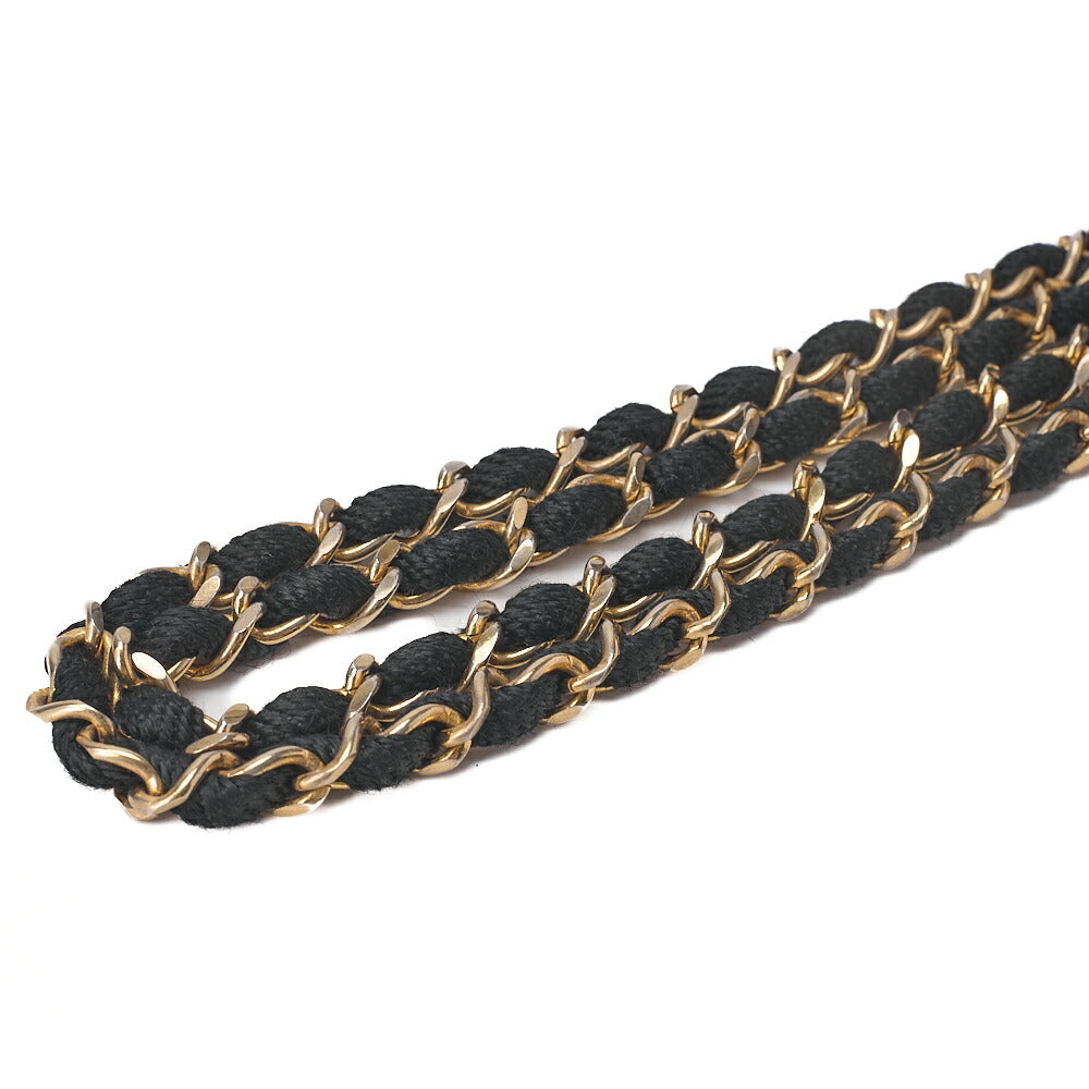 CHANEL Matelasse Big Coco V Flap Chain Shoulder Satin Black Gold-Tone Hardware, Pre-Owned