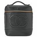 CHANEL Cocomark Vanity Handbag Caviar Skin Black Gold-Tone Hardware, Pre-Owned