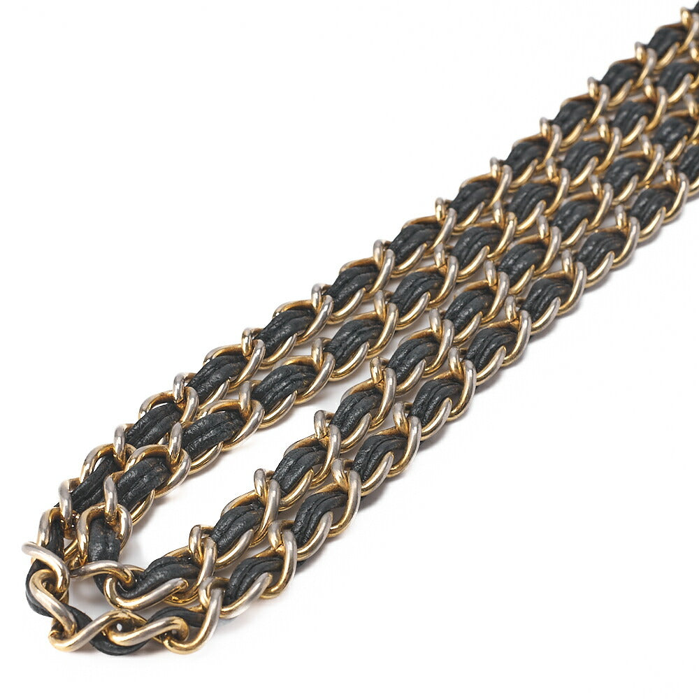 CHANEL Matelasse Fringe Chain Shoulder Magnetic Lock Lambskin Black Gold -Tone Hardware, Pre-Owned
