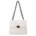 CHANEL Logo Plastic Chain Shoulder Lambskin White Gold-Tone Hardware, Pre-Owned