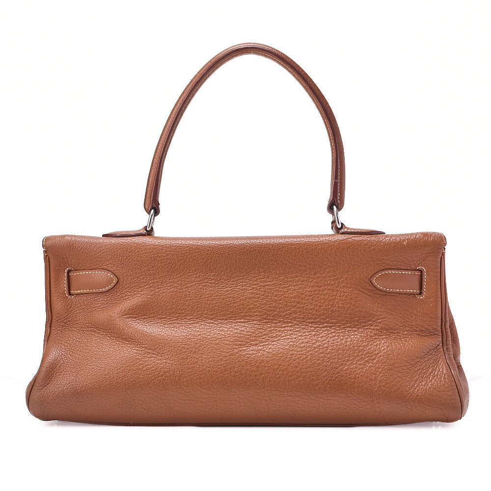 HERMES Shoulder Kelly 40 Handbag Trion Clemence Gold Silver-Tone Hardware, Pre-Owned