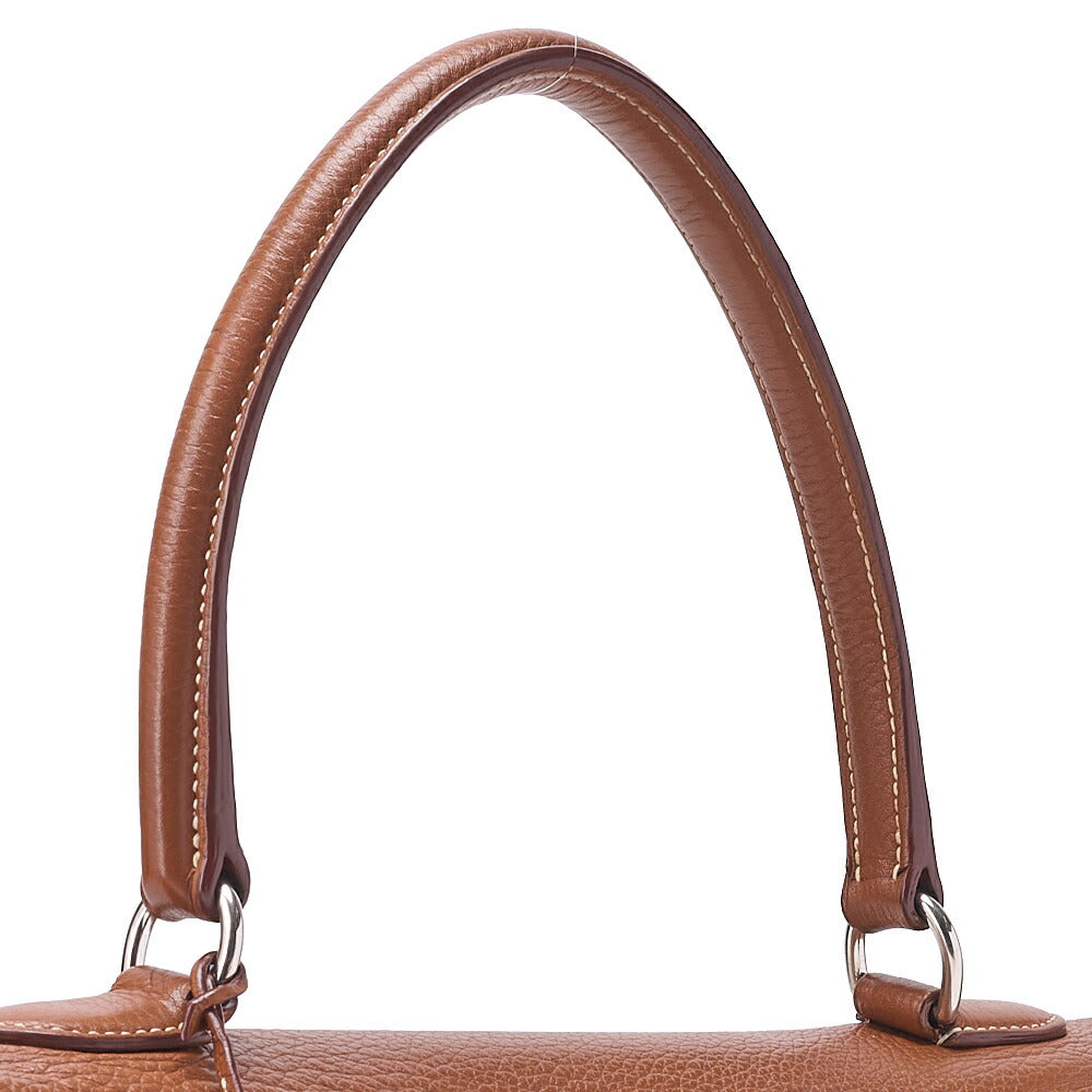 HERMES Shoulder Kelly 40 Handbag Trion Clemence Gold Silver-Tone Hardware, Pre-Owned