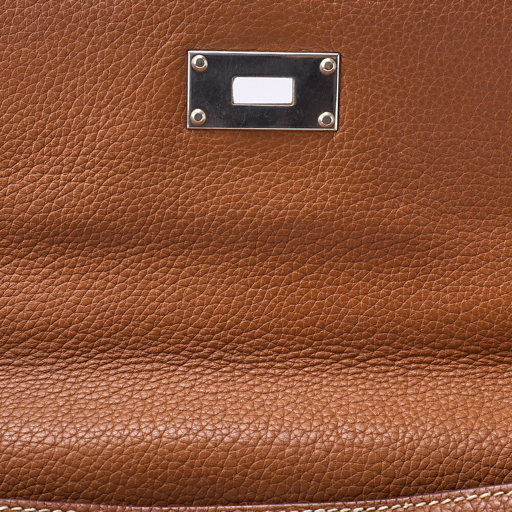 HERMES Shoulder Kelly 40 Handbag Trion Clemence Gold Silver-Tone Hardware, Pre-Owned
