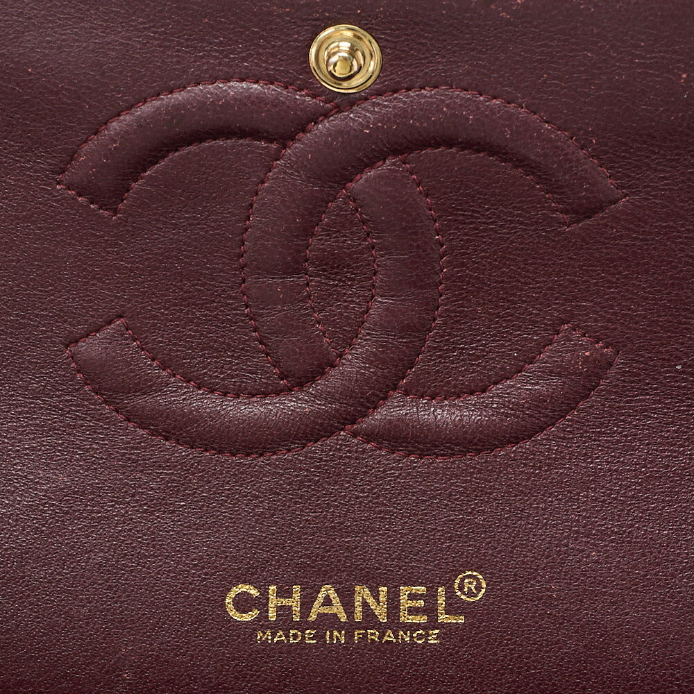 CHANEL Chain Shoulder Bag Matelasse Double Flap Cotton Black Champagne Gold-Tone Hardware, Pre-Owned