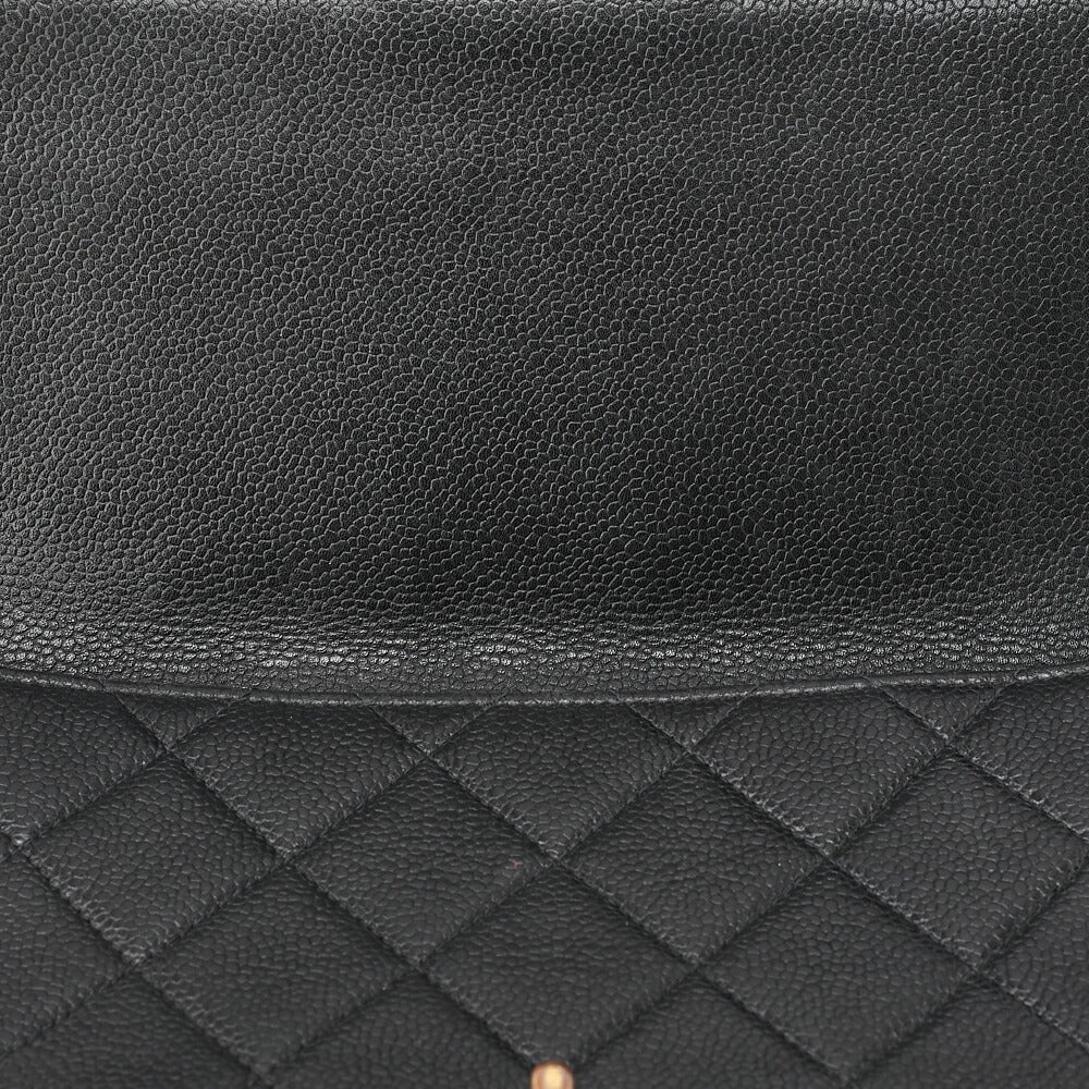 CHANEL Matelasse Turnlock Double Face Shoulder Caviar Skin Black Gold-Tone Hardware, Pre-Owned