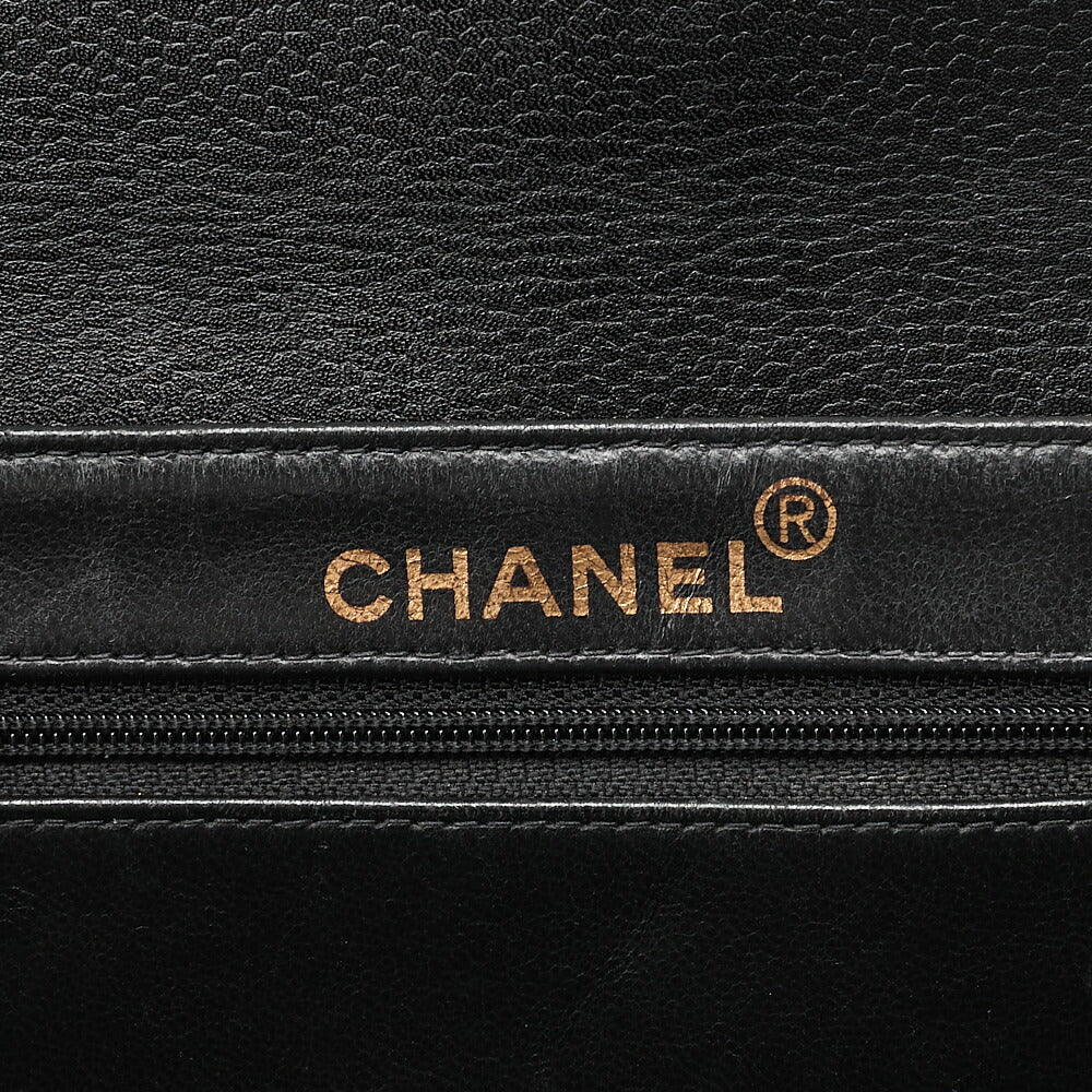 CHANEL Matelasse Turnlock Double Face Shoulder Caviar Skin Black Gold-Tone Hardware, Pre-Owned