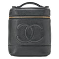 CHANEL Cocomark Vanity Handbag Caviar Skin Black Gold-Tone Hardware, Pre-Owned