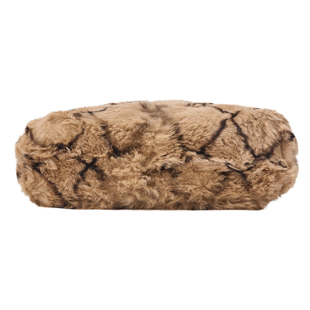 CHANEL Shoulder Bag Matrasse Coco Mark Fur Chain Shoulder Bag Beige x Black Black-Tone Hardware, Pre-Owned