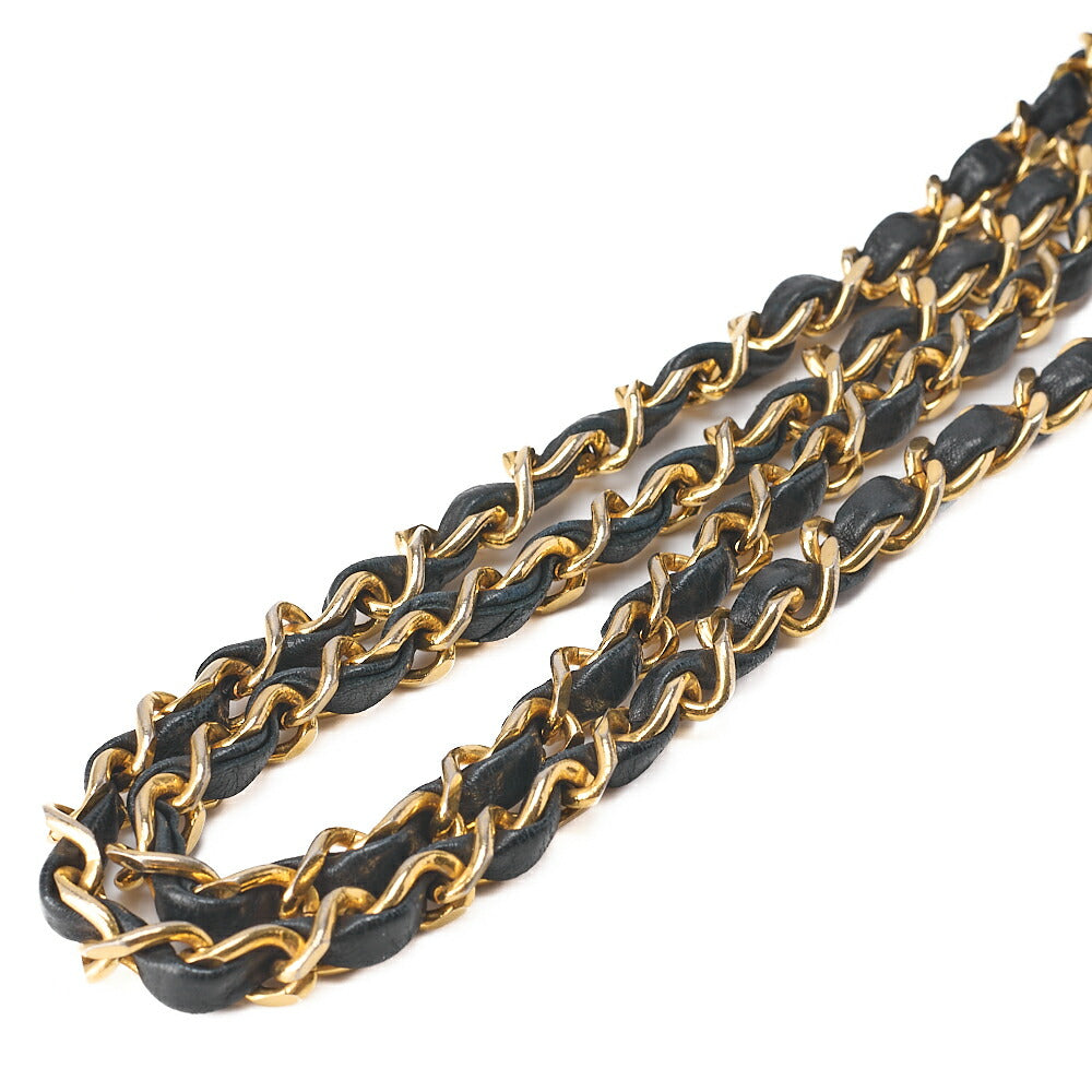CHANEL Chain Shoulder Bag Mini Matelasse 17cm Lambskin Black Gold-Tone Hardware, Pre-Owned