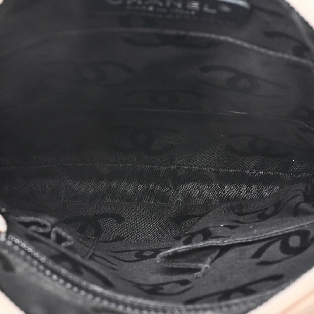 CHANEL Cambon Line Matrasse Calfskin Shoulder Back Beige x Black Silver-Tone Hardware, Pre-Owned