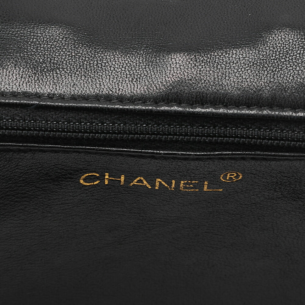 CHANEL Matelasse Top Coco Chain Shoulder Full Flap Magnetic Lock Lambskin Black Coco Mark Gold-Tone Hardware, Pre-Owned
